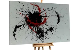 Öl Gemälde 'Black and Red' | Handgemaltes Unikat