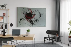 Öl Gemälde 'Black and Red' | Handgemaltes Unikat