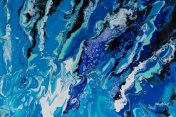 Öl Gemälde 'Blue Seaweed' | Handgemaltes Unikat
