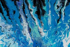 Öl Gemälde 'Blue Seaweed' | Handgemaltes Unikat