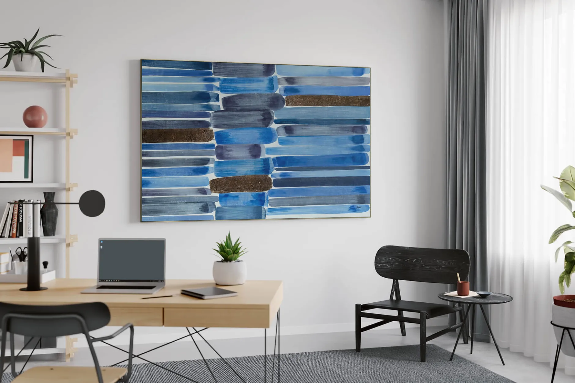 Öl Gemälde 'Blue Sonata' | Handgemaltes Unikat