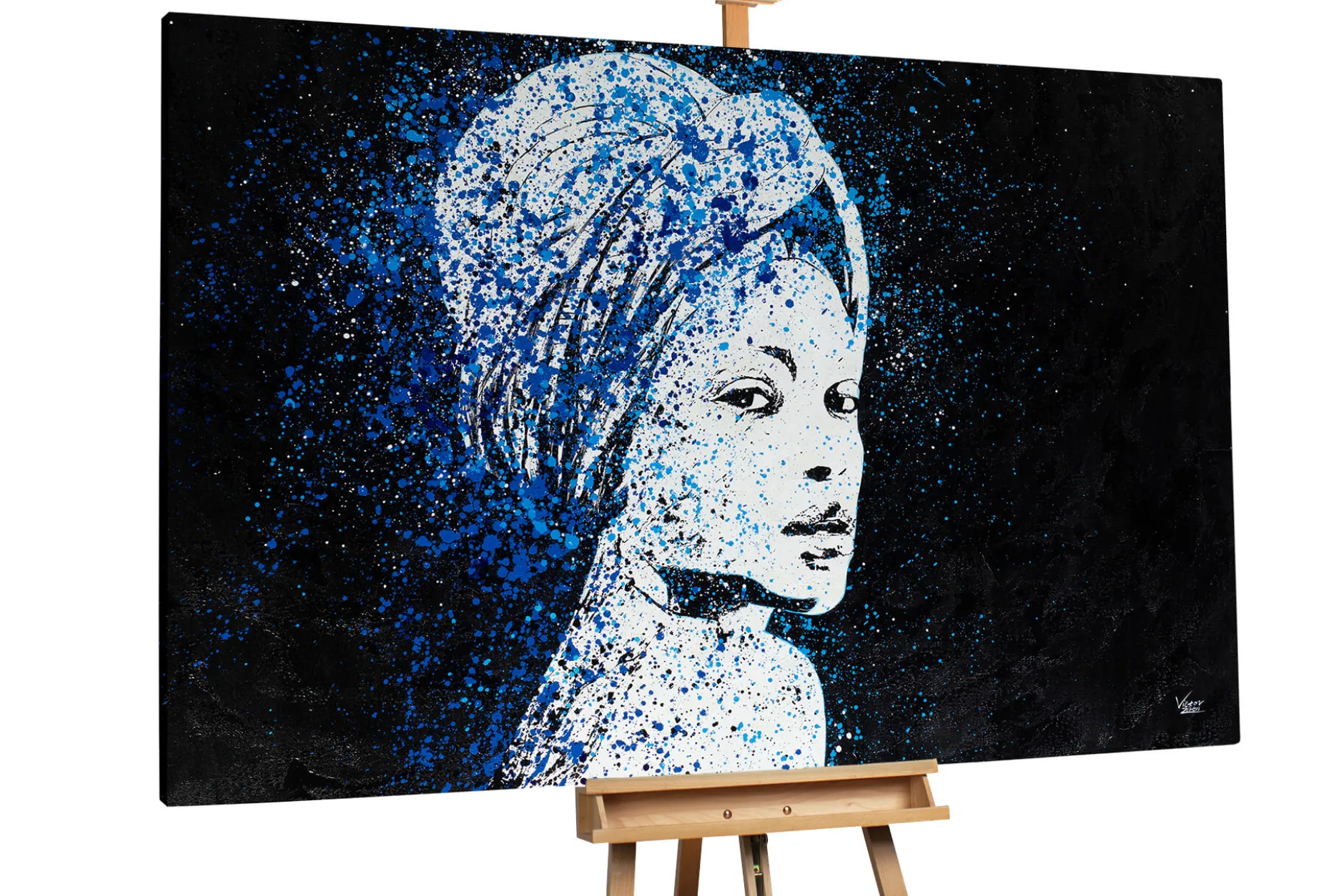 Öl Gemälde 'Blue Thoughts' | Handgemaltes Unikat