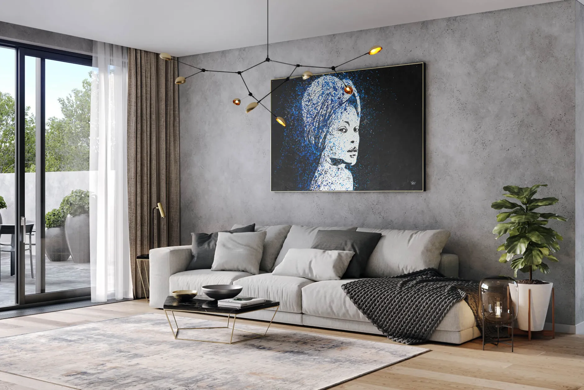 Öl Gemälde 'Blue Thoughts' | Handgemaltes Unikat
