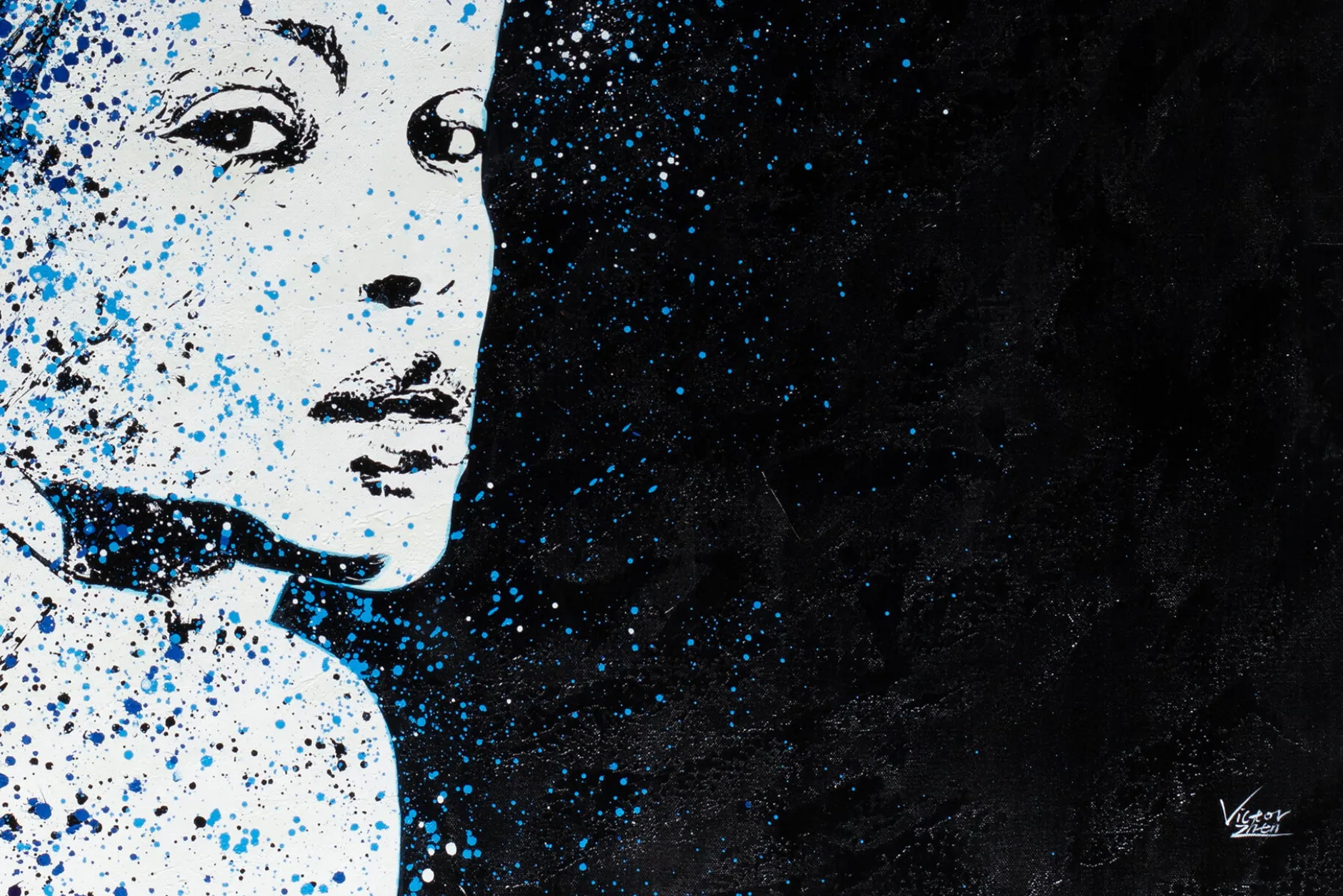 Öl Gemälde 'Blue Thoughts' | Handgemaltes Unikat