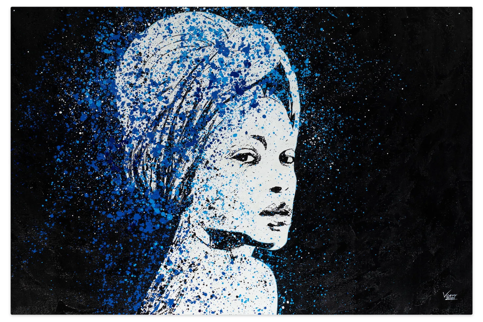 Öl Gemälde 'Blue Thoughts' | Handgemaltes Unikat