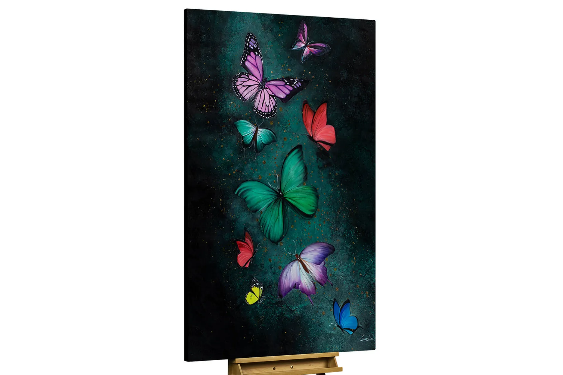 Öl Gemälde 'Butterfly Cosmos' | Handgemaltes Unikat
