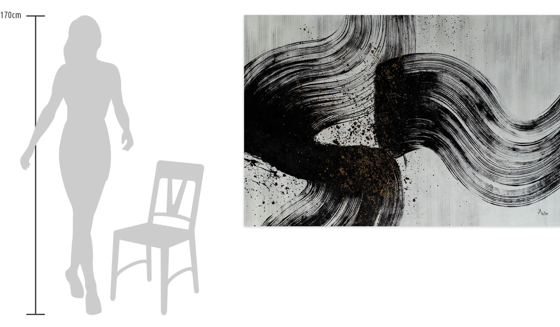 Öl Gemälde 'Calligraphic Motion' | Handgemaltes Unikat
