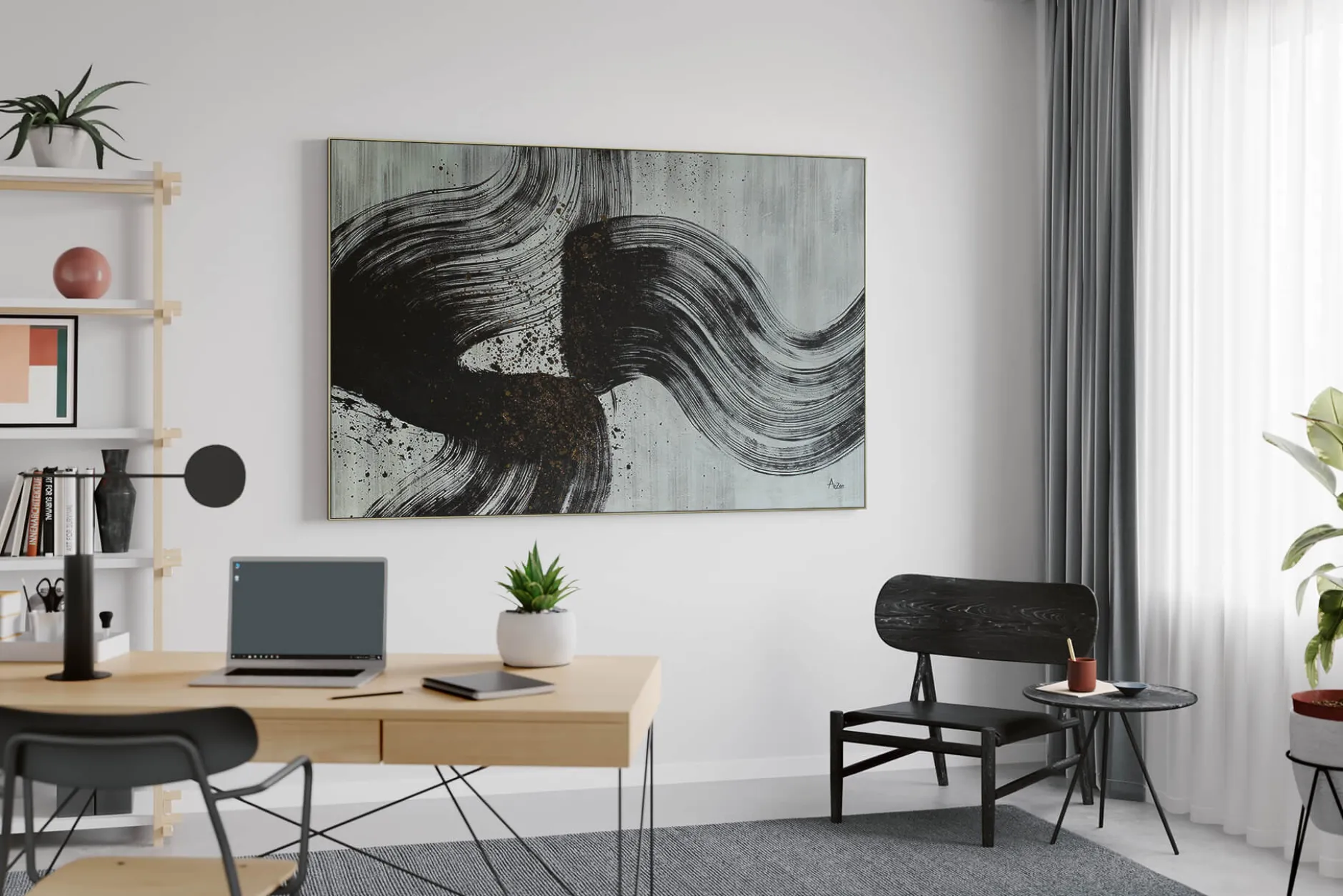 Öl Gemälde 'Calligraphic Motion' | Handgemaltes Unikat