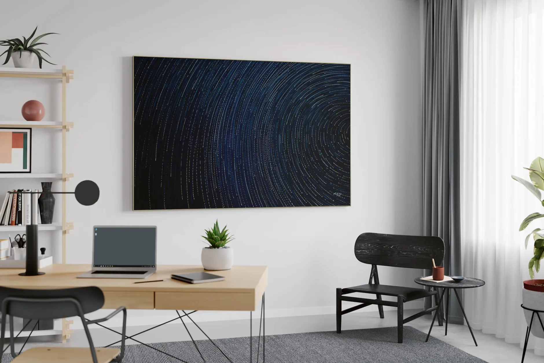 Öl Gemälde 'Concentric Blues' | Handgemaltes Unikat