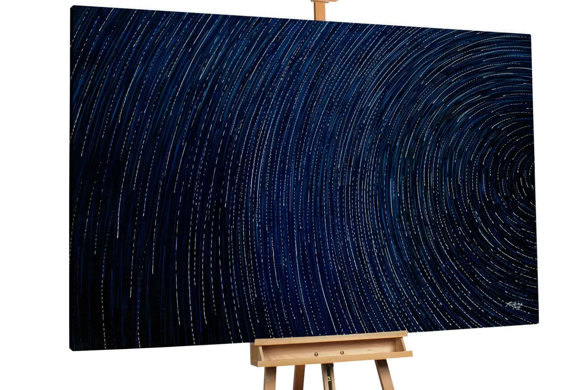 Öl Gemälde 'Concentric Blues' | Handgemaltes Unikat