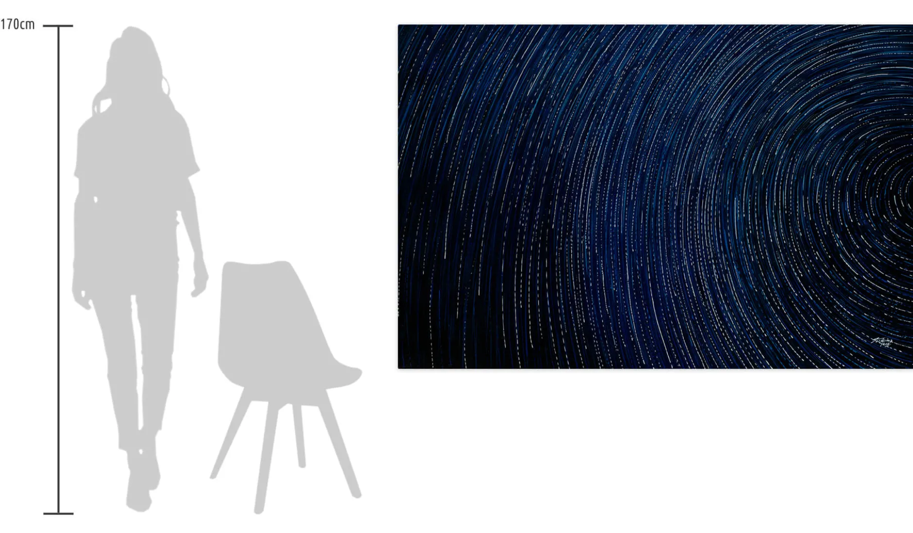 Öl Gemälde 'Concentric Blues' | Handgemaltes Unikat