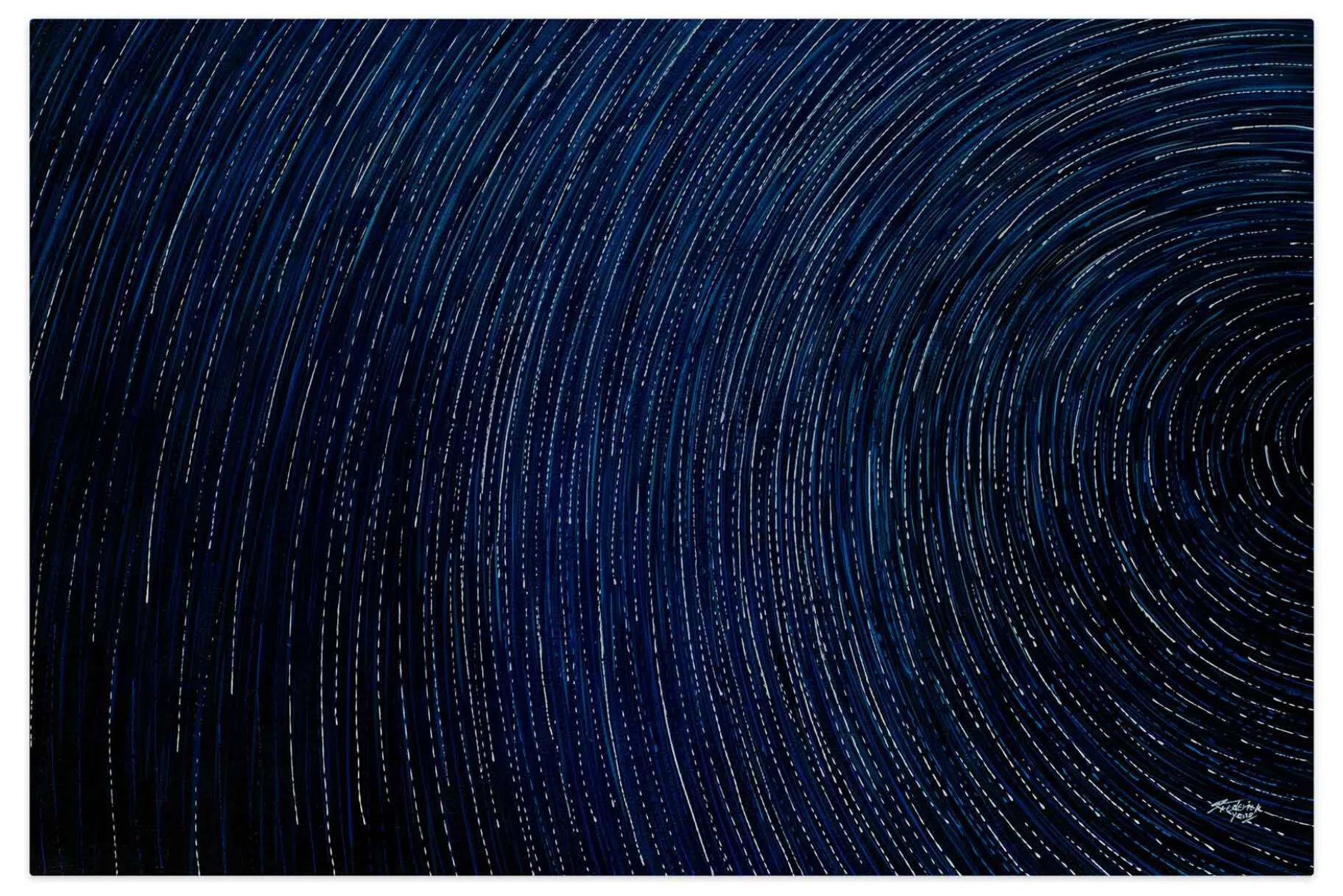 Öl Gemälde 'Concentric Blues' | Handgemaltes Unikat