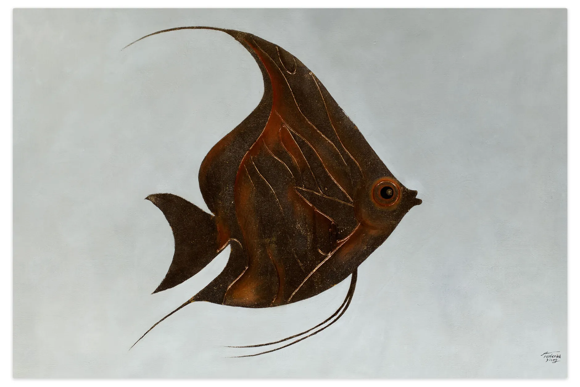 Öl Gemälde 'Curious Fish' | Handgemaltes Unikat
