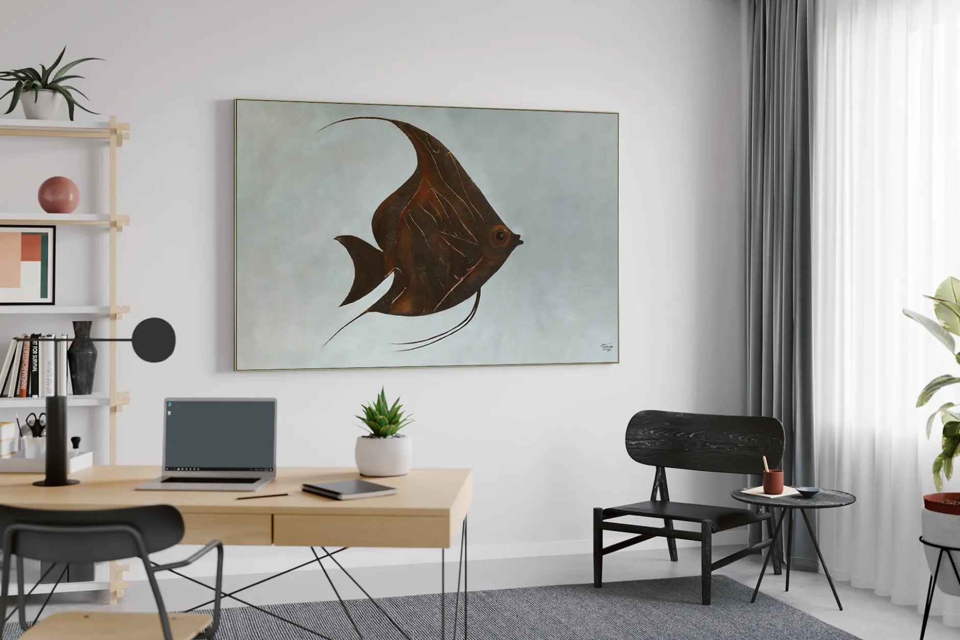 Öl Gemälde 'Curious Fish' | Handgemaltes Unikat