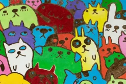 Öl Gemälde 'Doodle Cats' | Handgemaltes Unikat