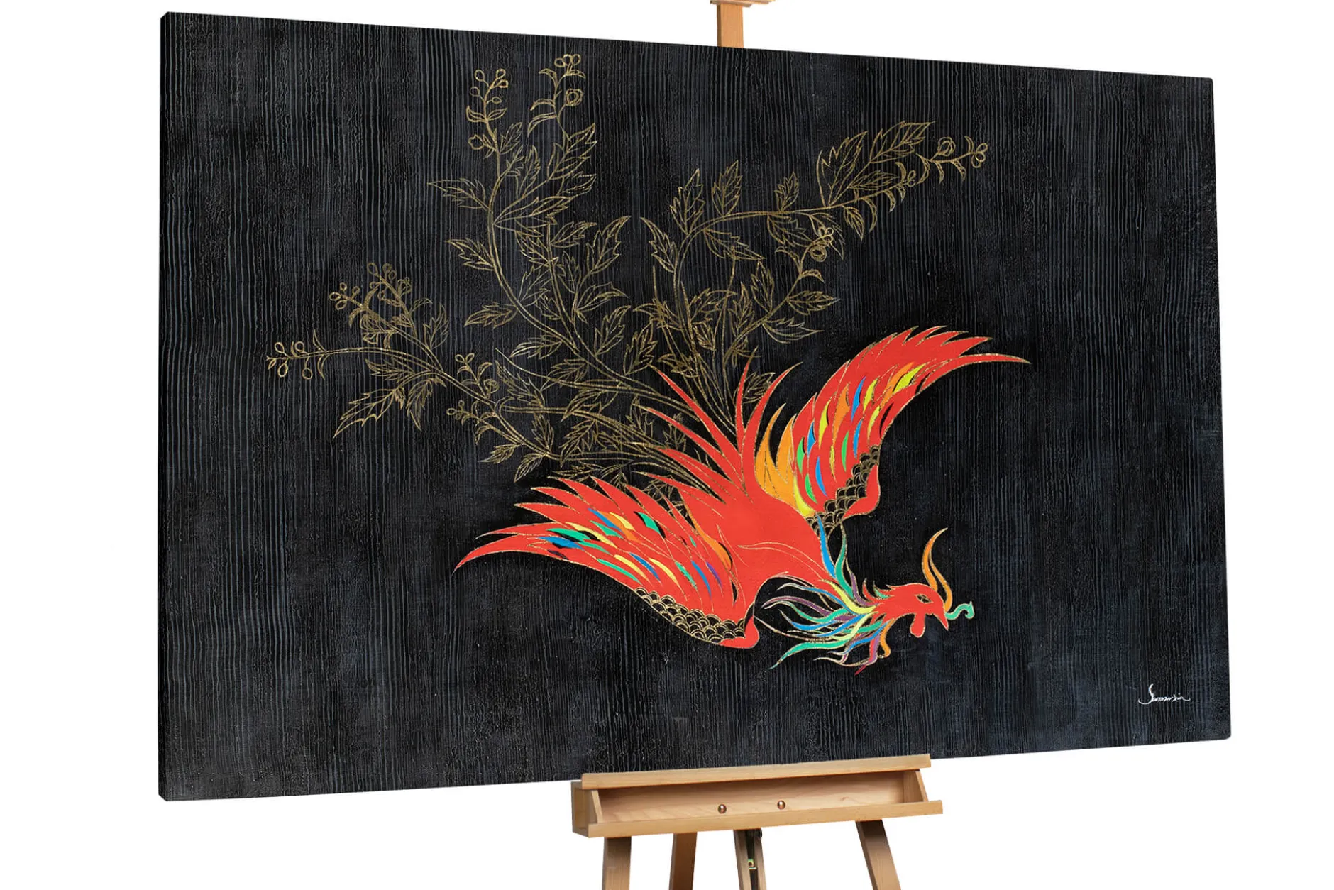Öl Gemälde 'Fascinating Phoenix' | Handgemaltes Unikat