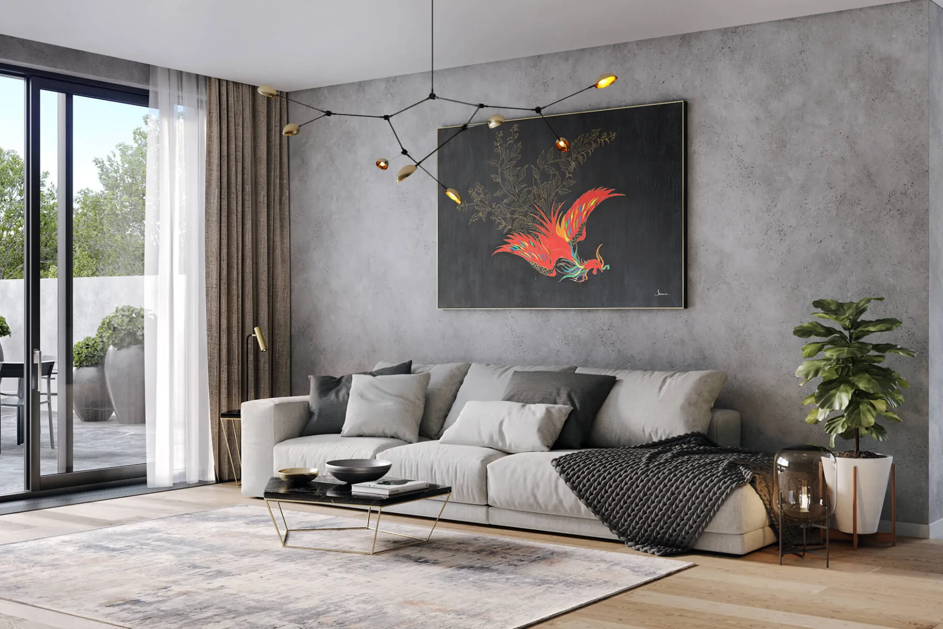 Öl Gemälde 'Fascinating Phoenix' | Handgemaltes Unikat