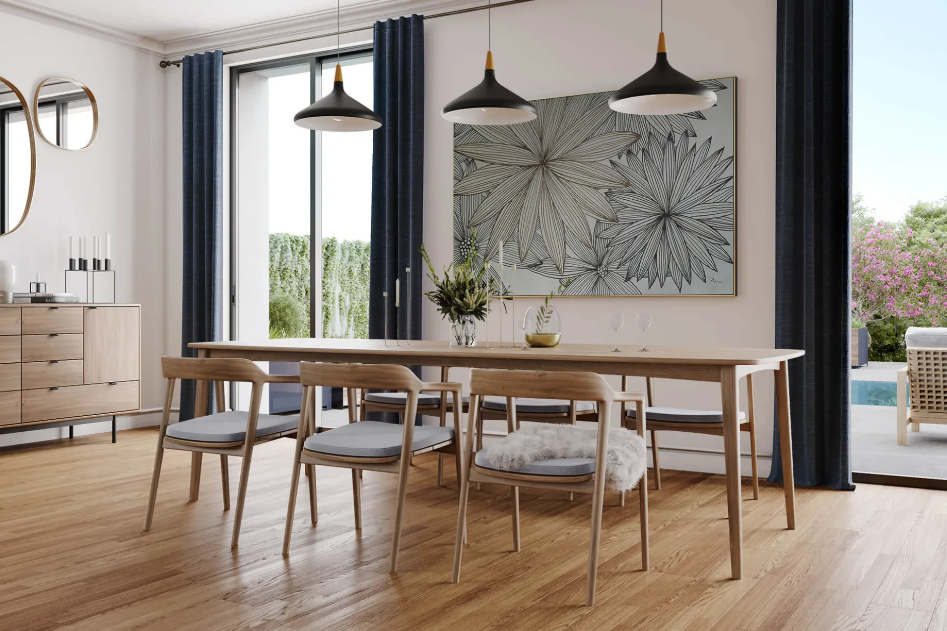 Öl Gemälde 'Flower Ornaments' | Handgemaltes Unikat