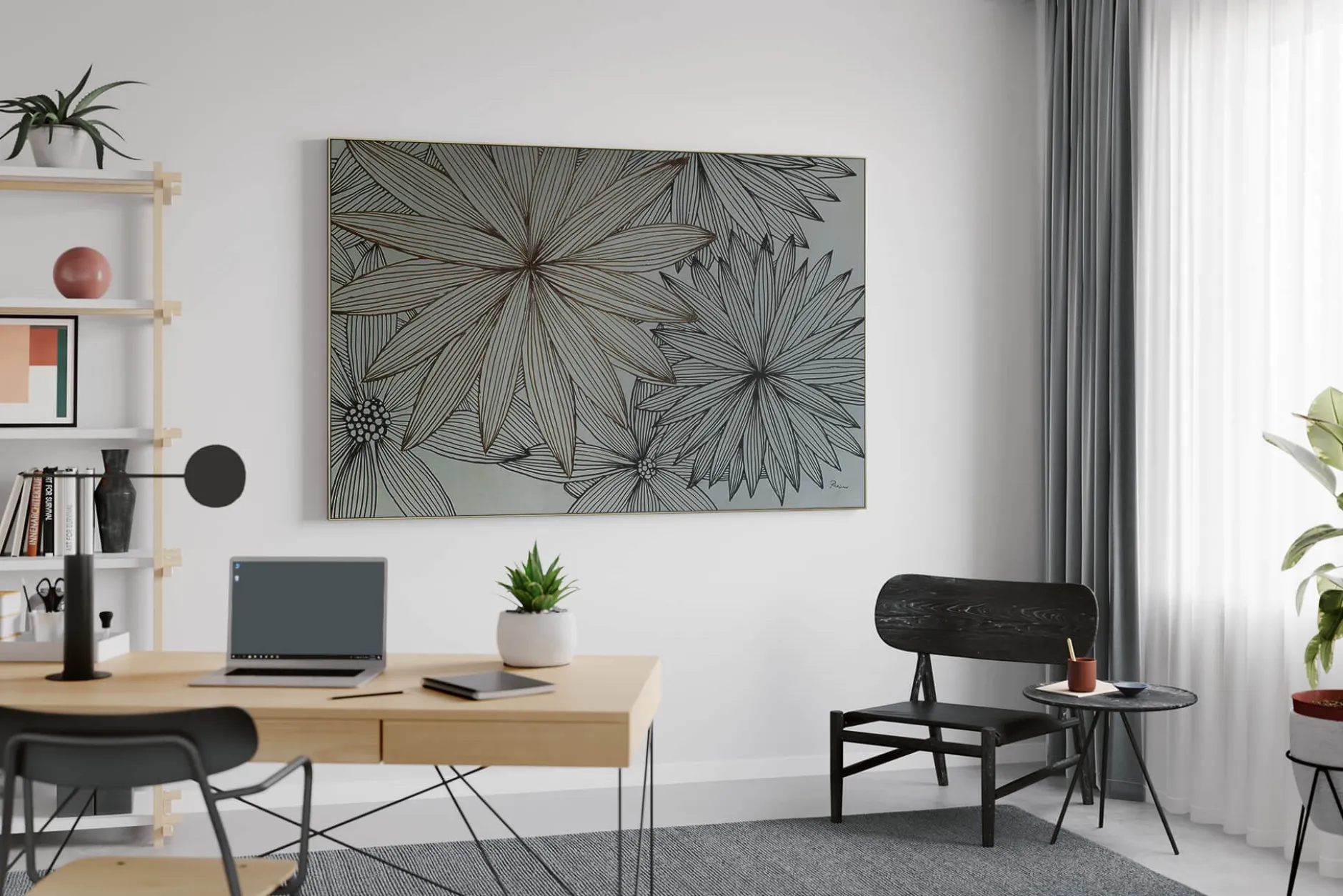 Öl Gemälde 'Flower Ornaments' | Handgemaltes Unikat