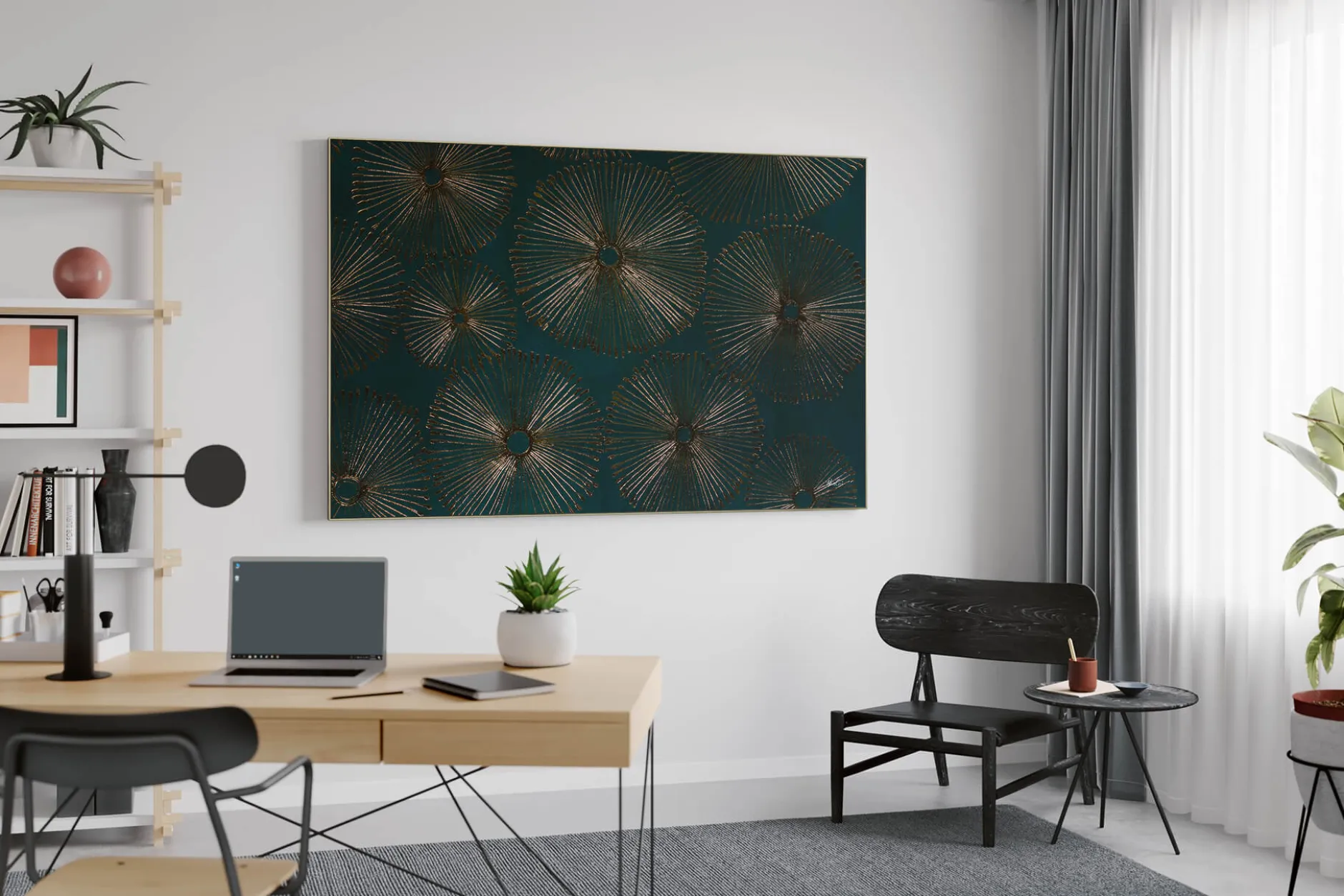 Öl Gemälde 'Flying Dandelion' | Handgemaltes Unikat