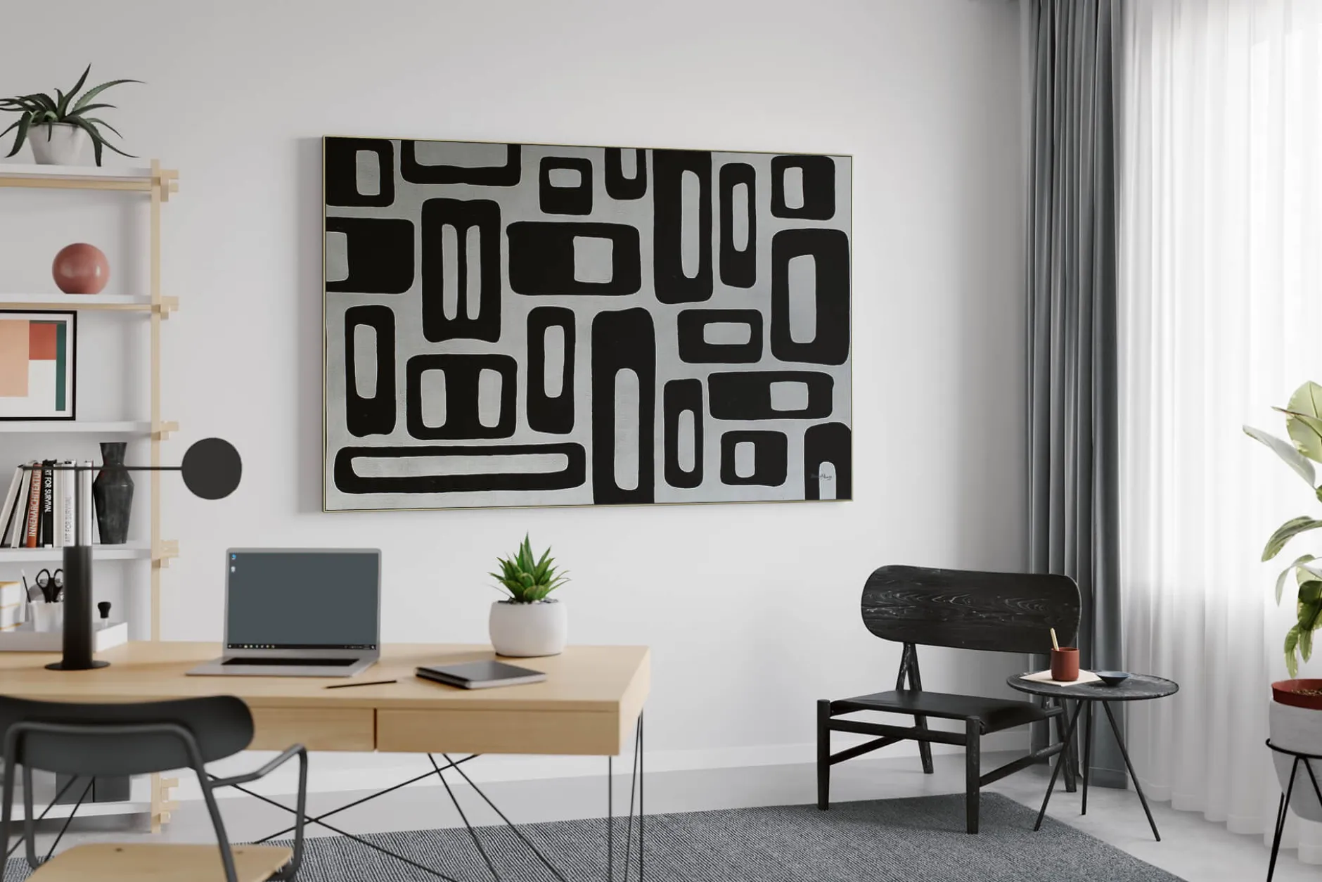 Öl Gemälde 'Geometry Depths' | Handgemaltes Unikat
