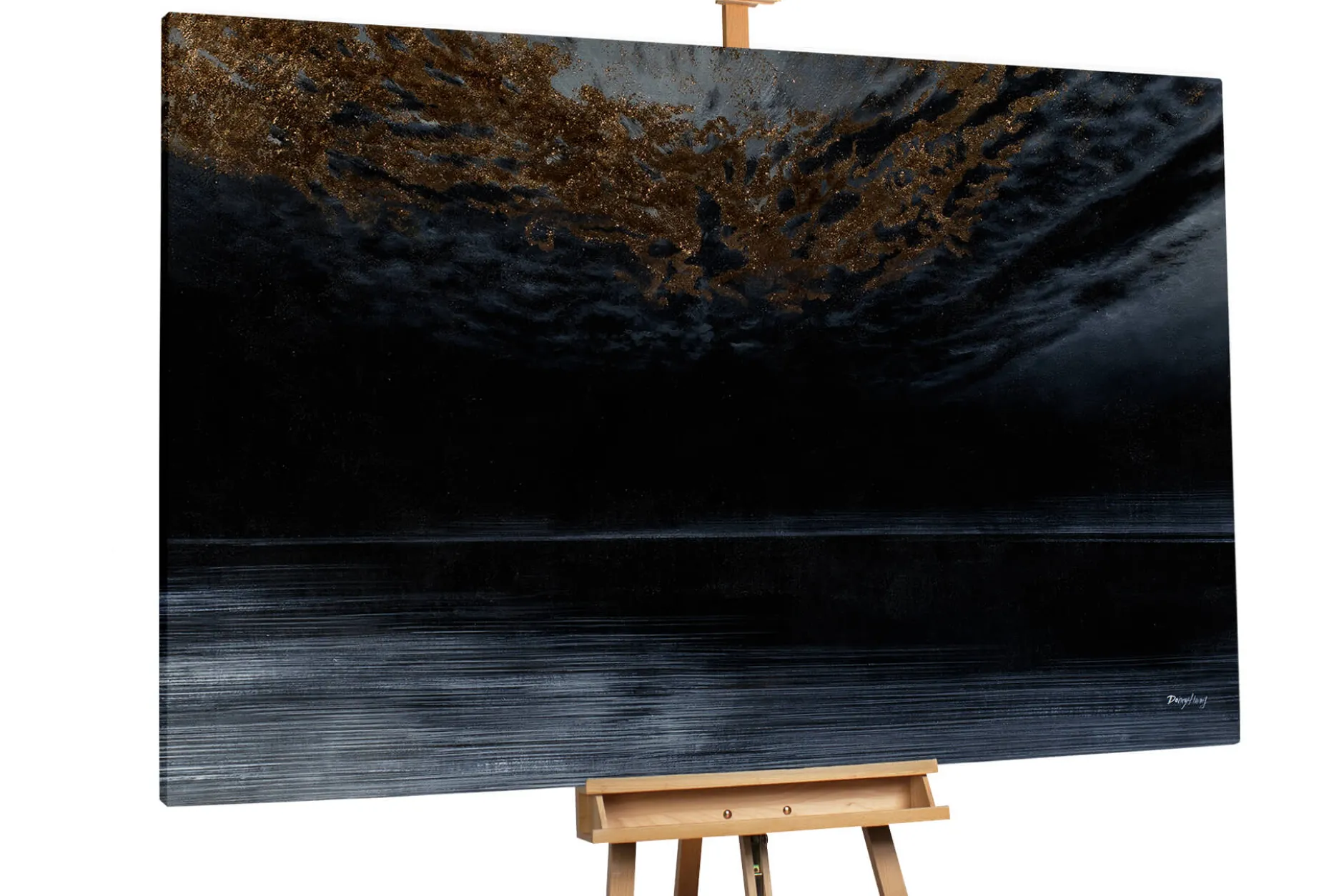Öl Gemälde 'Gilded Darkness' | Handgemaltes Unikat