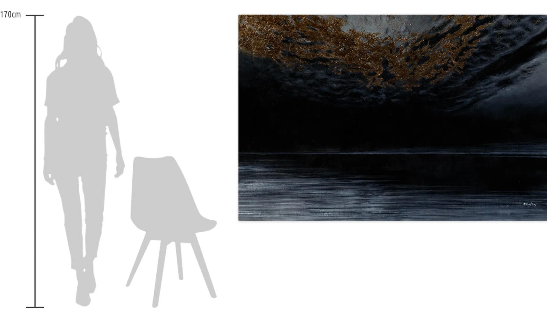 Öl Gemälde 'Gilded Darkness' | Handgemaltes Unikat