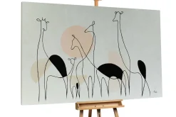 Öl Gemälde 'Giraffenfamilie' | Handgemaltes Unikat