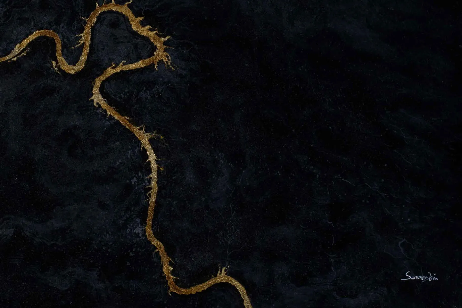 Öl Gemälde 'Golden Divination' | Handgemaltes Unikat
