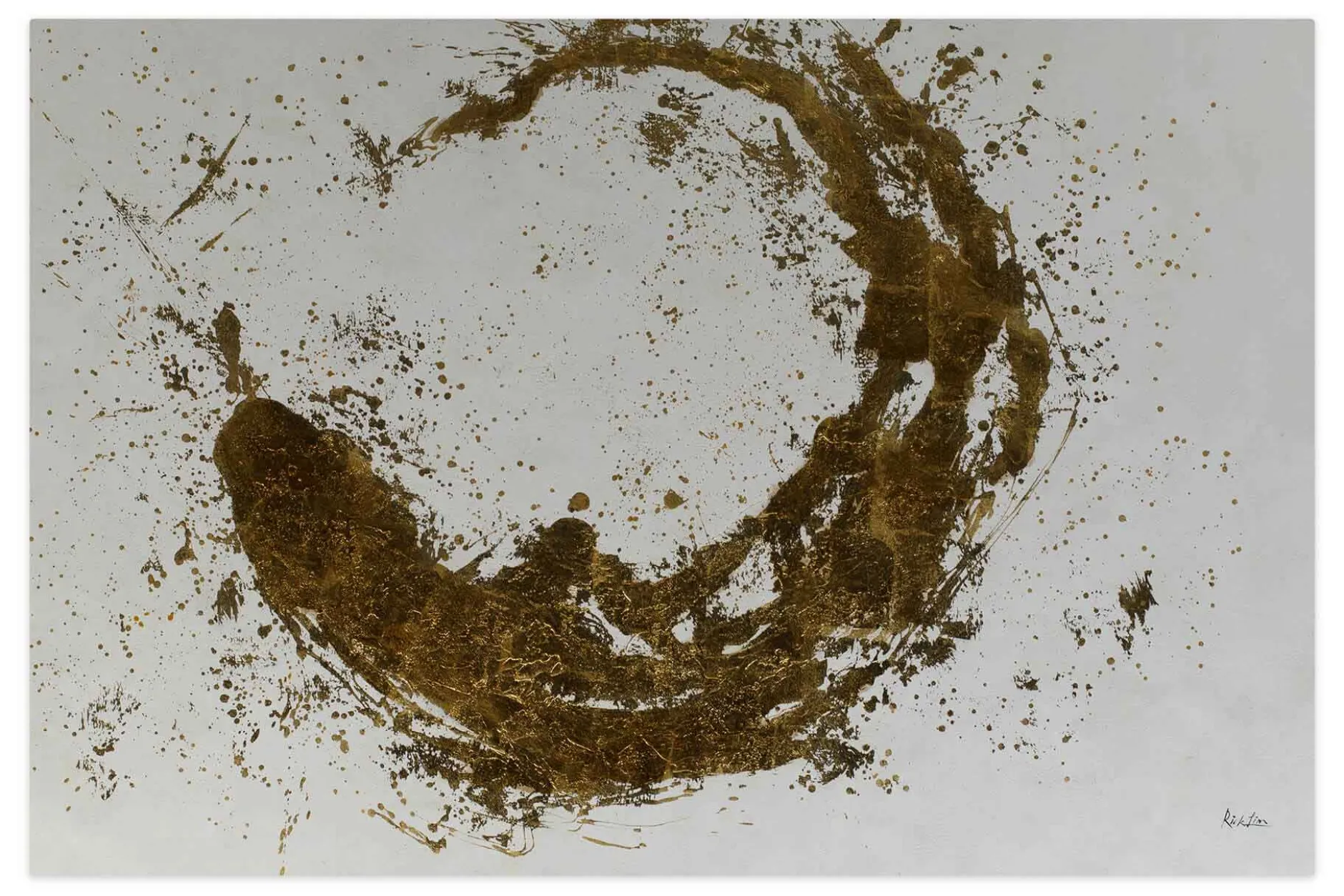 Öl Gemälde 'Golden Movement' | Handgemaltes Unikat
