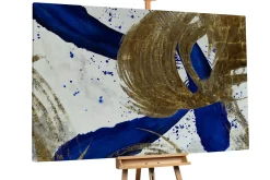 Öl Gemälde 'Gold in Indigo' | Handgemaltes Unikat