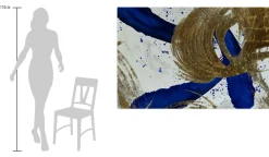 Öl Gemälde 'Gold in Indigo' | Handgemaltes Unikat