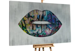 Öl Gemälde 'Graffiti Lips' | Handgemaltes Unikat