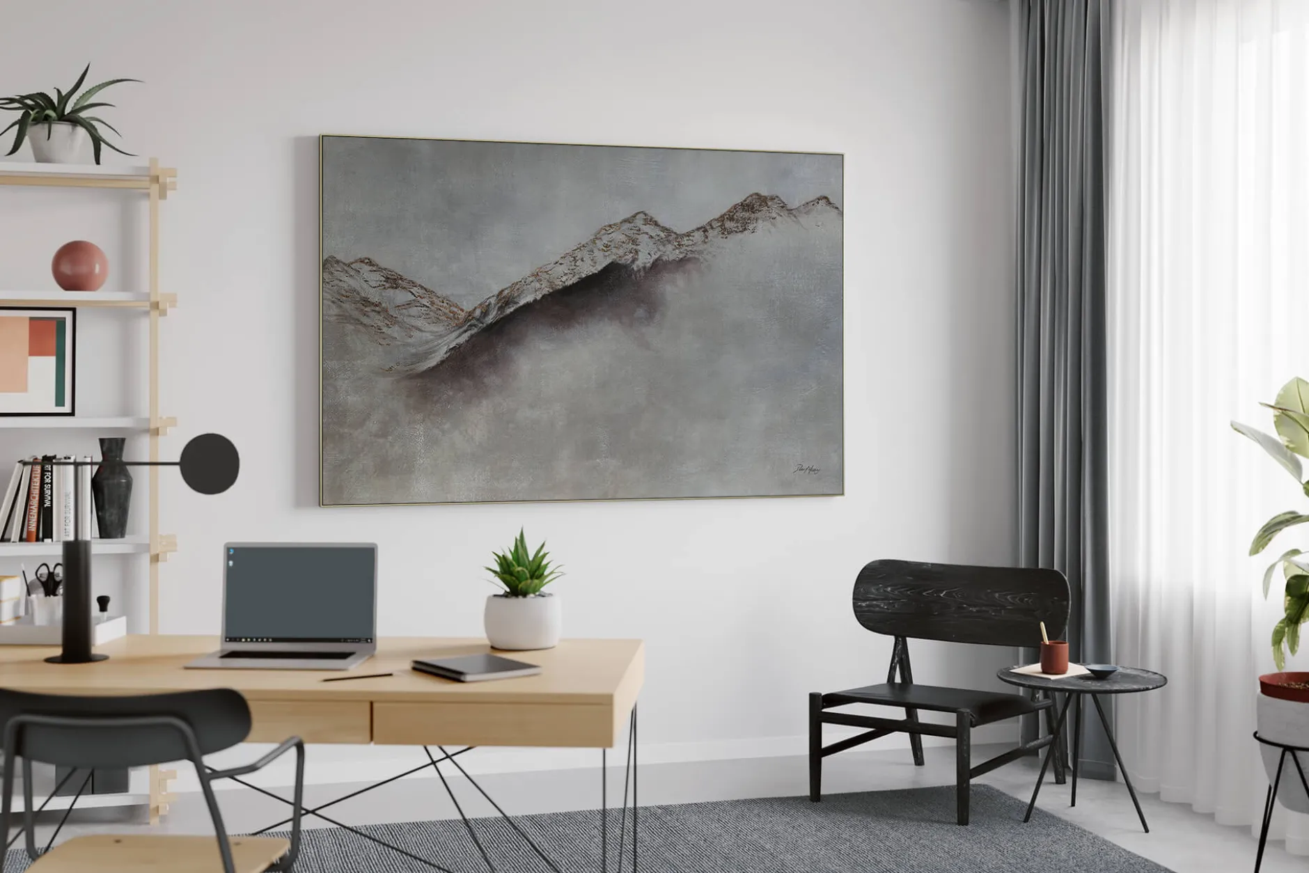 Öl Gemälde 'Gray Gradation' | Handgemaltes Unikat