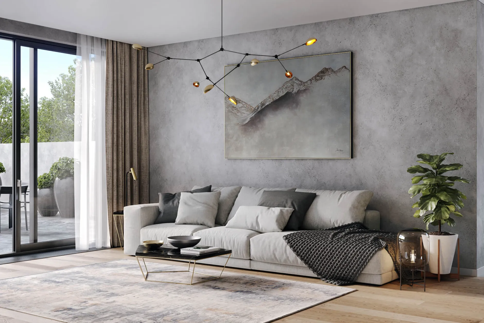 Öl Gemälde 'Gray Gradation' | Handgemaltes Unikat