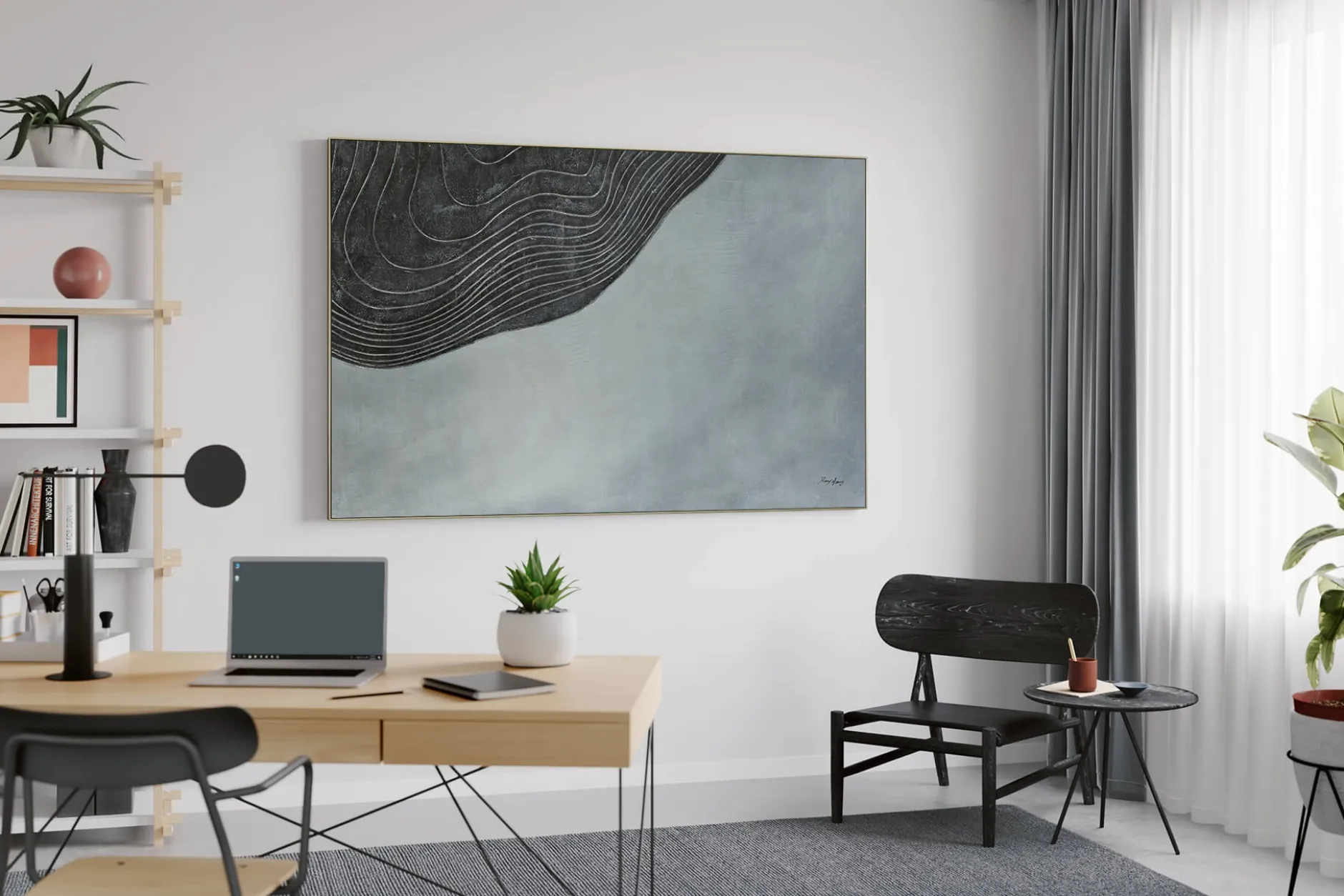 Öl Gemälde 'Grey Formation' | Handgemaltes Unikat