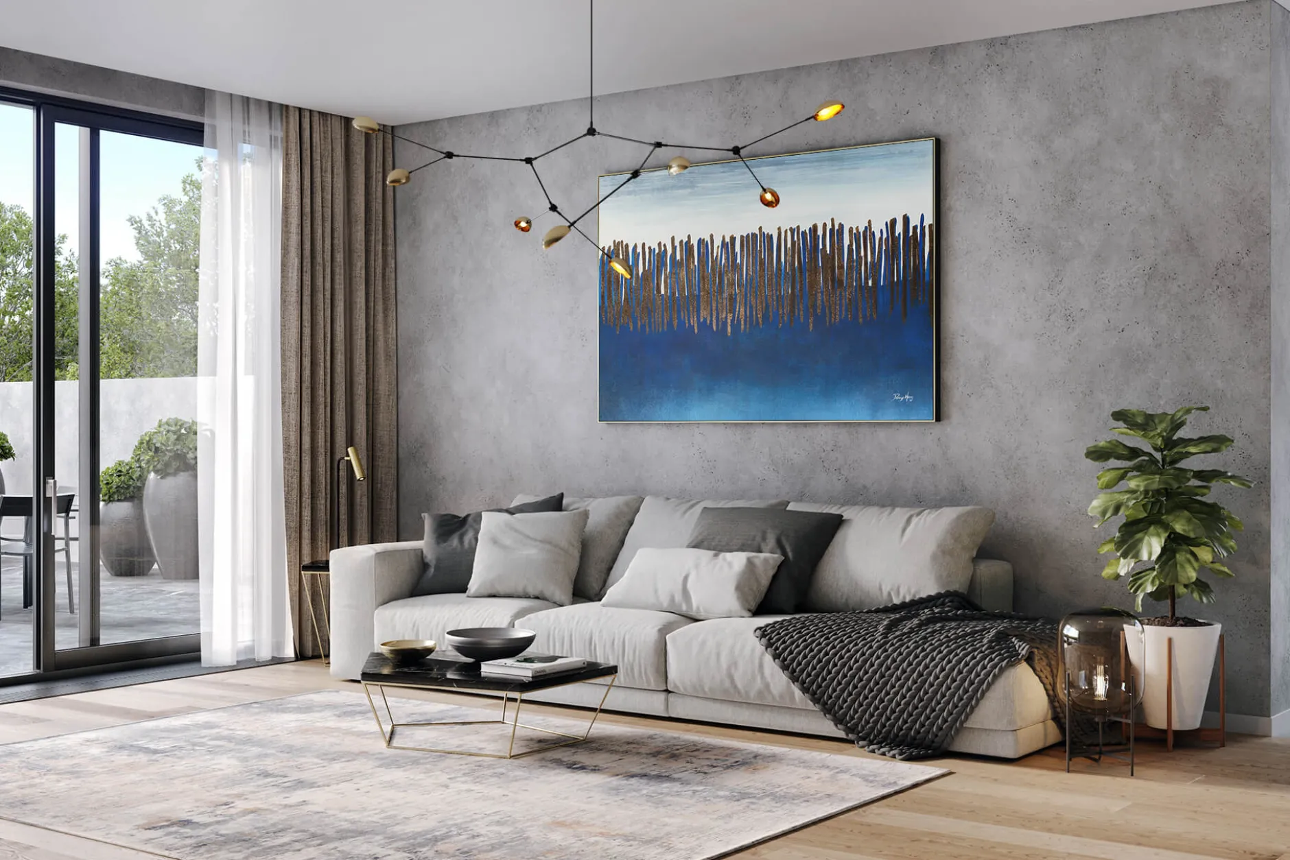 Öl Gemälde 'Horizon Lines' | Handgemaltes Unikat