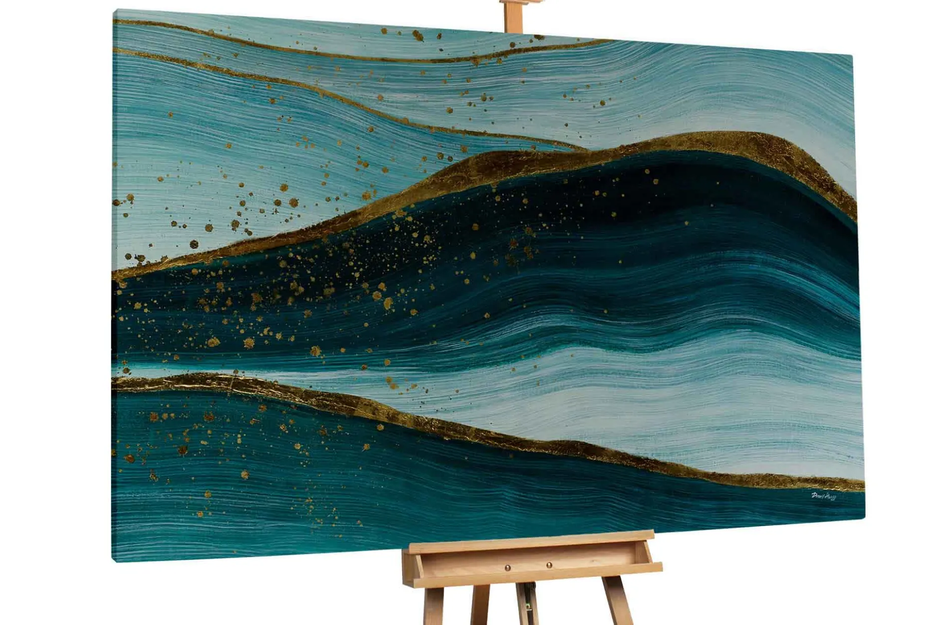 Öl Gemälde 'In turquoise Shimmer' | Handgemaltes Unikat