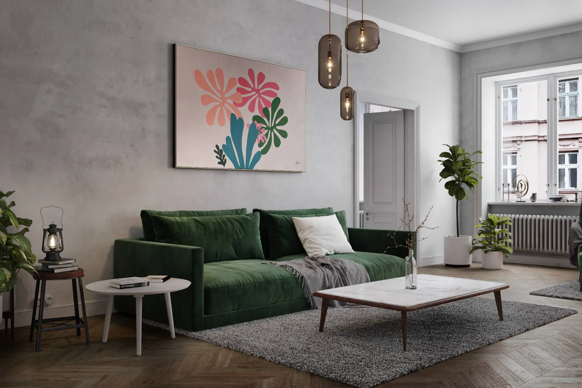 Öl Gemälde 'Jaunty Flowers' | Handgemaltes Unikat