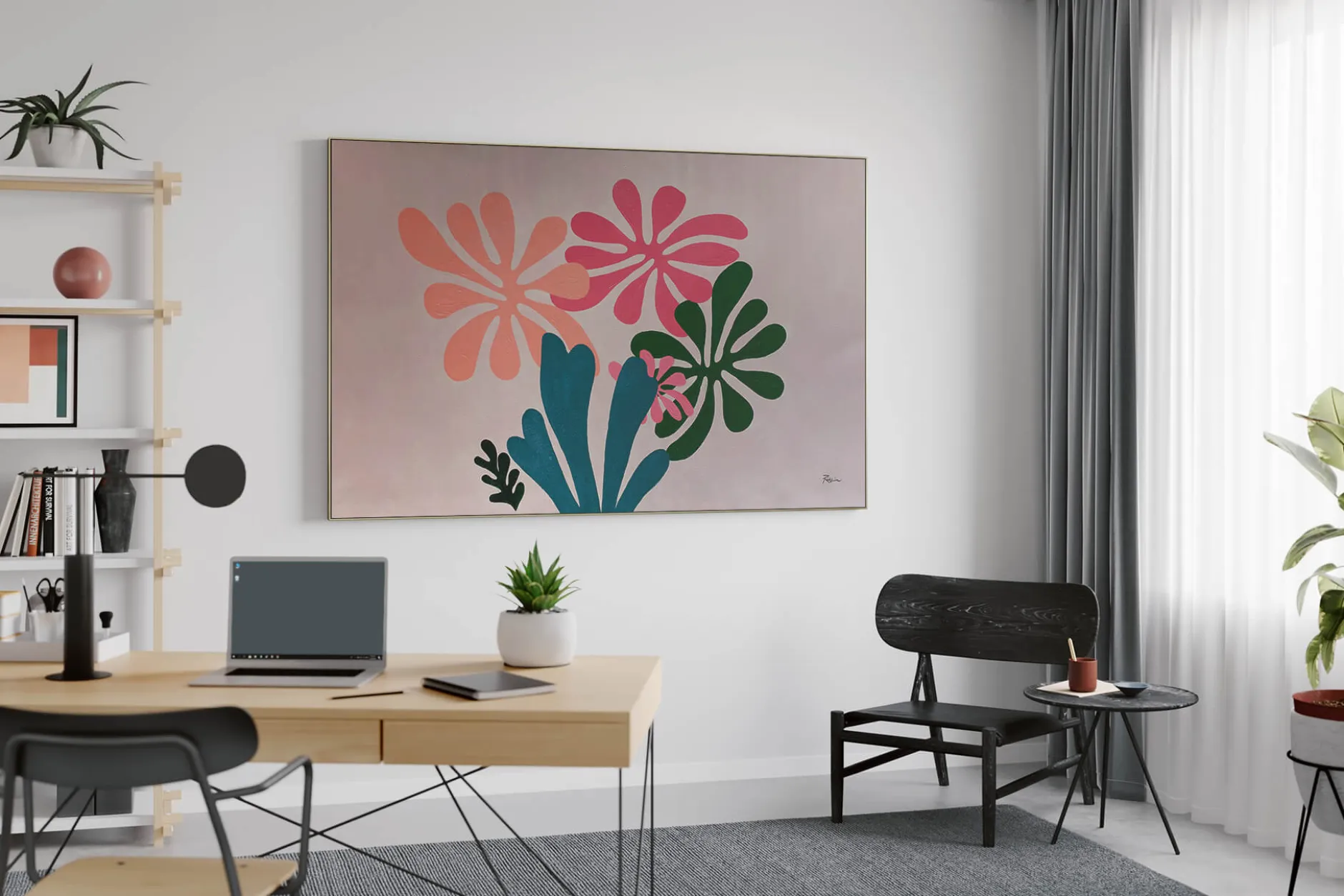 Öl Gemälde 'Jaunty Flowers' | Handgemaltes Unikat