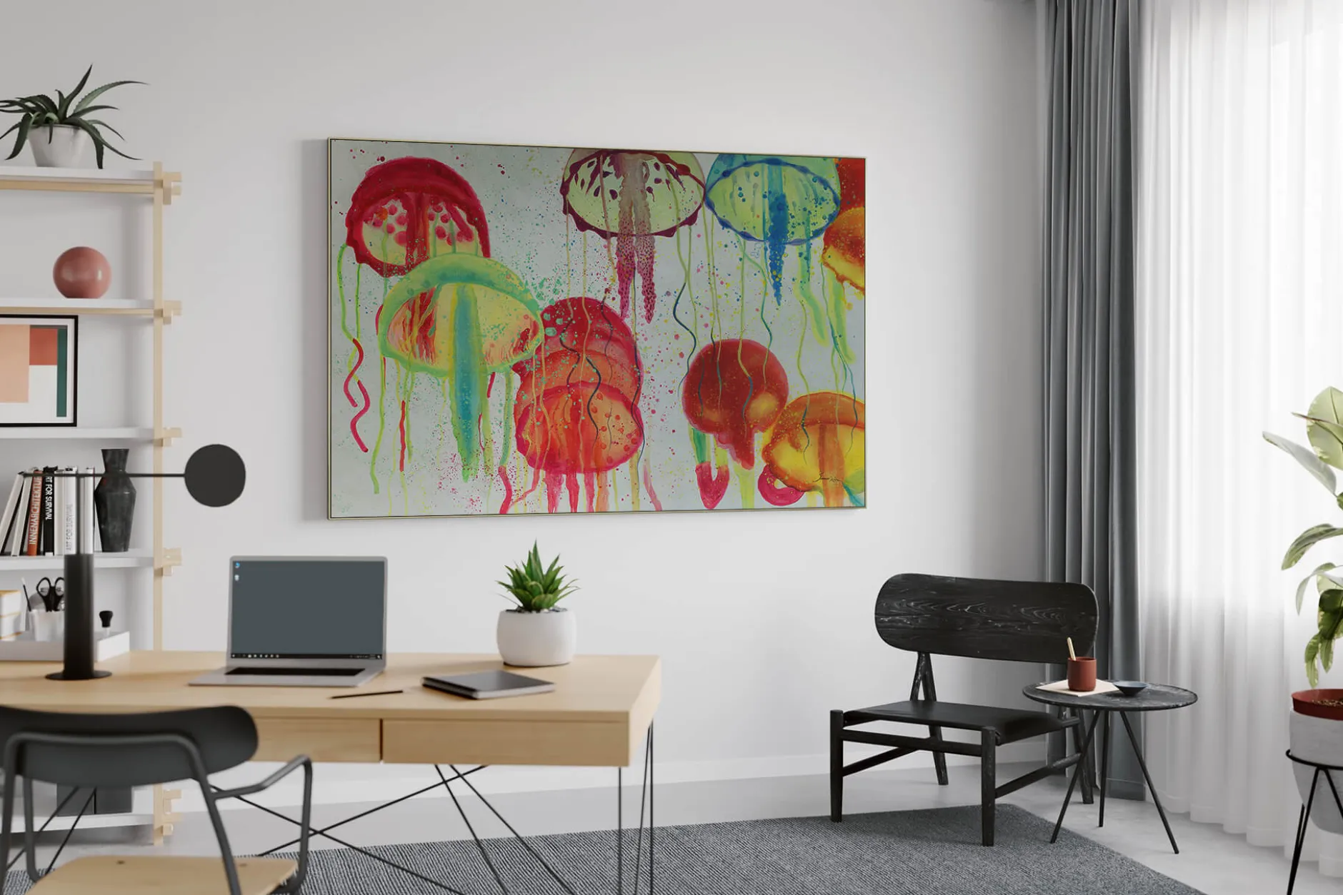 Öl Gemälde 'Jellyfish Spectrum' | Handgemaltes Unikat