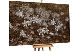 Öl Gemälde 'Magic Snow Crystals' | Handgemaltes Unikat