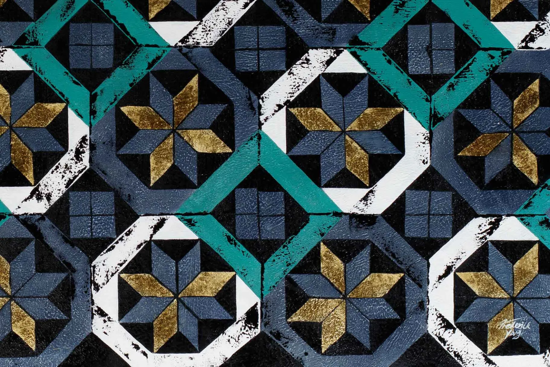 Öl Gemälde 'Magnificent Tiles' | Handgemaltes Unikat