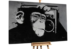 Öl Gemälde 'Monkey Music' | Handgemaltes Unikat