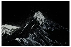 Öl Gemälde 'Mountains in the Night' | Handgemaltes Unikat