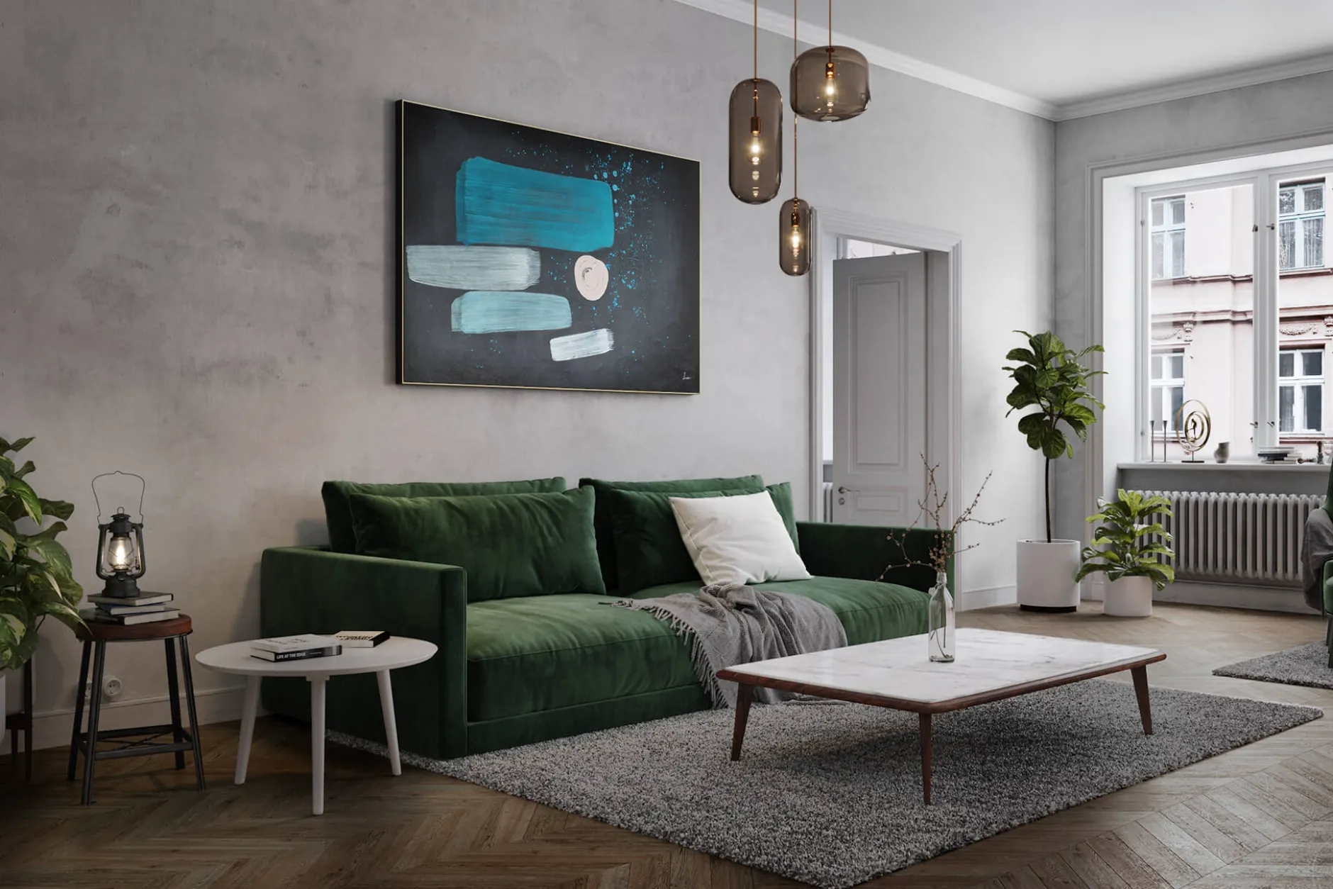 Öl Gemälde 'Neon Motif' | Handgemaltes Unikat