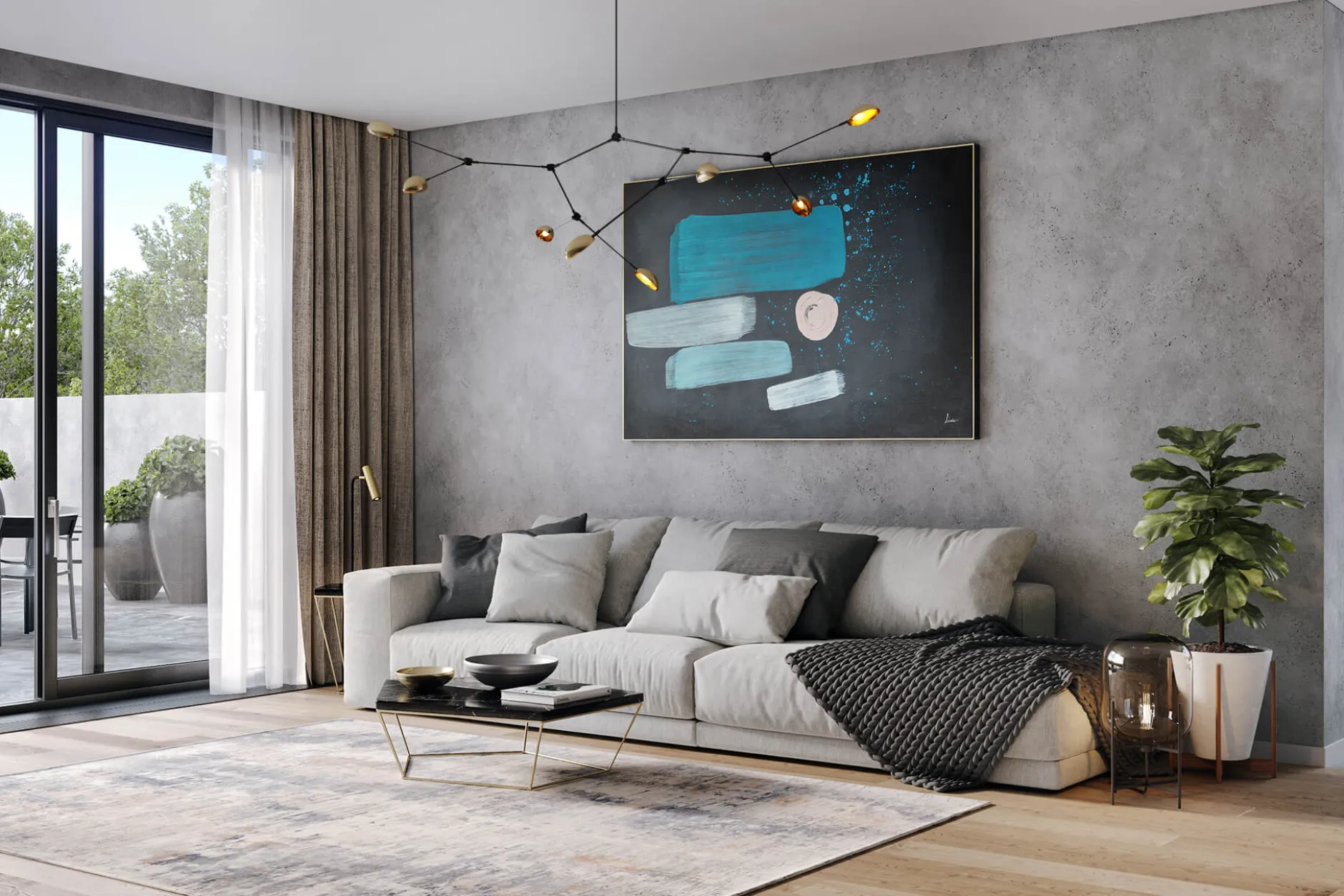 Öl Gemälde 'Neon Motif' | Handgemaltes Unikat