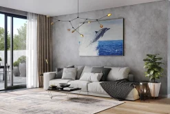 Öl Gemälde 'Ocean Dolphin' | Handgemaltes Unikat