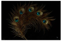 Öl Gemälde 'Peacock footprints' | Handgemaltes Unikat