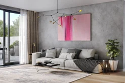 Öl Gemälde 'Pink Rain' | Handgemaltes Unikat